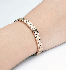 New Trendy Cheap 4 em 1 Bio Titanium Saúde Terapia Magnética Pulseiras Power Rose Gold para Mulheres e Homens - Product Image 5