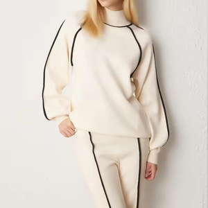 Nouveaux survêtements personnalisés ensemble deux pièces de haute qualité survêtement survêtements solides pour femmes - Product Image 6