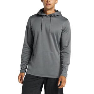 Sweats à capuche pour hommes coupe ajustée 100% polyester sweats personnalisés extensible sweats à capuche pour hommes avec cordon de serrage - Product Image 2