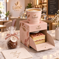 Boîte d'emballage personnalisée AT PACK pour café, desserts, avec logo, pour café, boulangerie, gâteaux, à emporter, boîte cadeau, porte-gobelet et emballage alimentaire haut de gamme