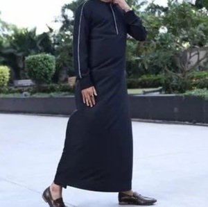 Ropa étnica india de alta calidad de Color gris árabe, bata transpirable para hombres, Thawb Jubba, manga corta, Thobes étnicos, venta al por mayor barata - Product Image 1