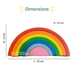 Renkli el işi Montessori gökkuş<span class=keywords><strong>a</strong></span>ğı ahşap istifleme oyuncak çocuklar için erken öğrenme koordinasyon yaratıcılık oyunu olay malzemeleri - Product Image 5