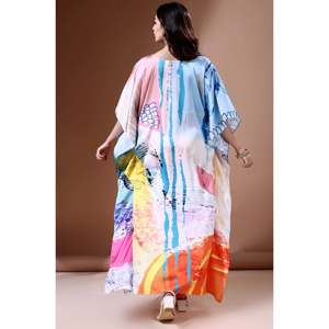 Sea Breeze Kaftan en satin doux pour femme avec impression numérique Blouses et chemises élégantes - Product Image 6