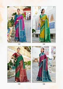 Venta al por mayor exclusiva suave Ikkat seda Saree colección indio y paquistaní boda y fiesta desgaste catálogo disponible - Product Image 5