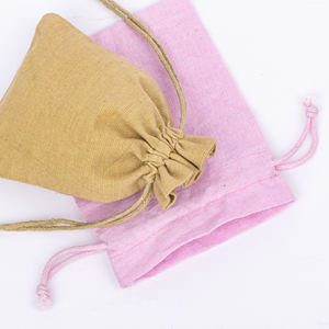 Ensemble de deux sacs à cordon en coton pochettes écologiques imprimées sur mesure pour emballage et cadeaux sacs en tissu réutilisables pour bijoux - Product Image 6