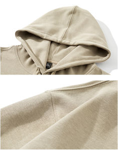 Pull-over à capuche en coton à coupe ample imprimé de logo personnalisé pour hommes Modèle surdimensionné et lourd pour l'hiver - Product Image 4