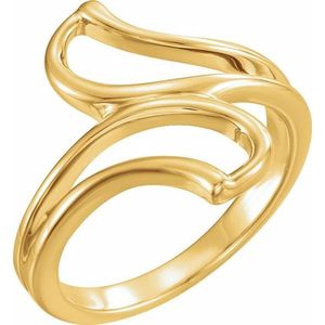 Stuller Freeform Solitaire <b>Ring</b> 5044:5991P Fashionable 14KY Gold Plated Tarnish-Free Inlay 18K Setting Gift for Trendy Style - Product Image 1