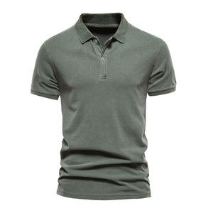 Polos transpirables de tela de algodón de nuevo estilo para hombres, ropa informal al por mayor, polos de manga corta con estilo para adultos - Product Image 1