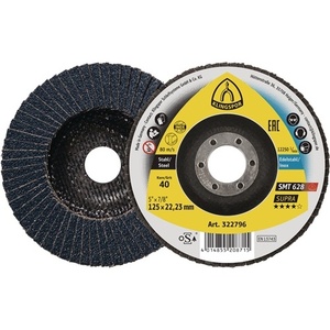 Discos de Lijado SMT 628 Supra de 115 mm, KLINGSPOR Inox, Circonio Corindón, Grano 60, Paquete de 10 - Product Image 1