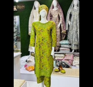 Bonita costura de 3 piezas de Ssumaira. Kameez Salwar Duppata Set Secuencia Trabajo Hilo Bordado Diamante Cosas Impreso Khussa Paquistaní - Product Image 3