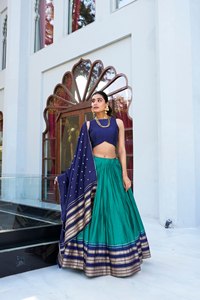 Alta demanda Pure Chanderi Lehenga con borde de trabajo de tejido Zari - Product Image 5