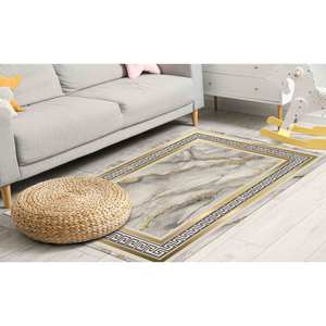 Tapis imprimé marbré abstrait : design 3D luxueux pour salon, tapis en velours - Product Image 1