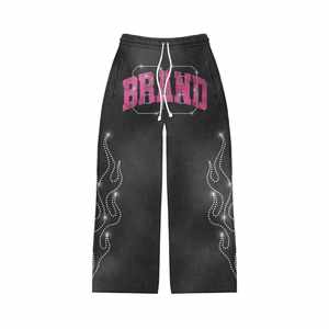 ชุดวอร์มผ้าฟลีซพรีเมียมสำหรับฤดูหนาว พิมพ์ลายสกรีน ประดับด้วยคริสตัล 100% ผ้าฝ้าย พร้อมโลโก้แบบกำหนดเองและลายซันเฟด สำหรับทุกเพศ - Product Image 5