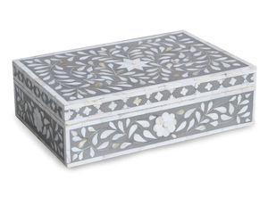 Boîte à bijoux en nacre de couleur naturelle, taille personnalisée, avec panneau MDF et extérieur en nacre par Royal Artisans - Product Image 4