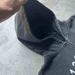 OEM Custom 100 French Terry Stone Washed Distressed <b>Vintage</b> Faded Pullover Hoodies Screen Print Double Zipper <b>Zip</b> <b>up</b> <b>Hoodie</b> - Product Image 3