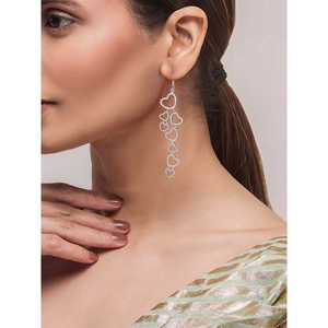 โอ้หัวใจของฉันต่างหูเพชรสีเงินสเตอร์ลิงประดับเพชร4.69กะรัตเกรด AAA - Product Image 1