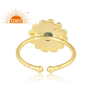 Anillo apilable de piedras preciosas de turmalina verde Natural chapado en oro de 18 quilates de plata esterlina superventas, joyería para mujer, regalo para ella - Product Image 4