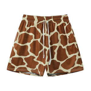 Shorts de sport en mesh respirant à séchage rapide, taille élastique mi-haute, pour le basketball, la course et l'exercice, avec logo personnalisé de haute qualité, style urbain. - Product Image 1