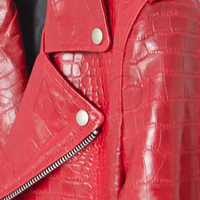 Veste en cuir texturé moderne 2025 Mode Qualité supérieure Streetwear Style unique en rouge Design tendance Veste pour homme