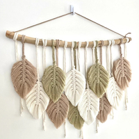 Décorations pour la maison, suspension murale en macramé en coton, feuille en macramé tissée, haute qualité, vente en gros en provenance du Vietnam