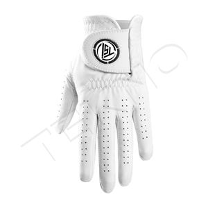 Venta al por mayor de guantes de golf de piel de oveja con logotipo personalizado Cabretta para hombres y mujeres, guantes de golf de cadete duraderos de tamaño pequeño Xxl para mano izquierda y derecha - Product Image 2