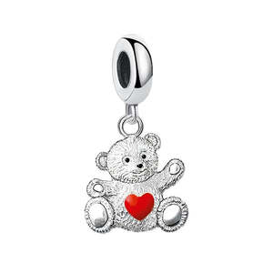 Argent Collier Nounours Amour Breloque Adorable Charm Pour Cadeau - Product Image 4