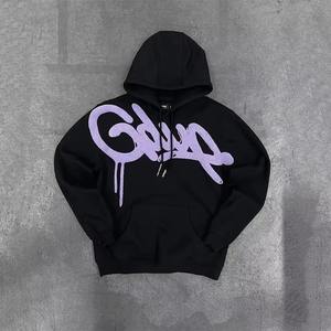 Sudaderas con capucha de manga corta de ajuste regular para hombre de otoño con estampado digital personalizado con bolsillo de tela polar poliéster/algodón OEM - Product Image 5