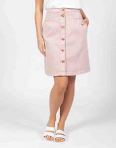 Jupe de golf en coton rose avec poche et boutons-pression, détail plissé à l'avant et dos élastiqué confortable pour femmes - Product Image 1