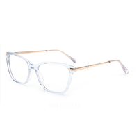 Lunettes de vue FFRD prêtes à l'emploi pour hommes, monture en acétate surdimensionnée, verres tendance, style décoratif, modèle B 3008, pour tous les types de visage