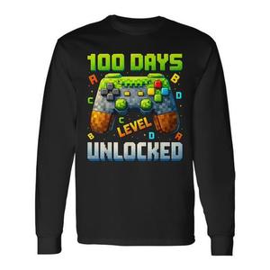 T-shirt a maniche lunghe da ragazzo con stampa '100 Days Level Unlocked' - Edizione promozionale '100 Days of School' - Product Image 1