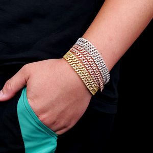 <span class=keywords><strong>Bracciale</strong></span> Cuban Link da <span class=keywords><strong>Uomo</strong></span> in Argento <span class=keywords><strong>925</strong></span> con Moissanite VVS, Stile Hip Hop, Completamente Iced Out, 6mm, Vendita all'Ingrosso Diretta dalla Fabbrica - Product Image 2