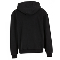 Sudadera con capucha y cremallera para hombre, OEM, 100% de alta calidad, gruesa, 180g, estilo vintage, lavada, negra, teñida, impermeable, para invierno, con logo personalizado, estilo urbano.