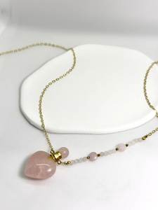 Collier de bouteille de parfum en pierre naturelle en acier inoxydable en forme de coeur cadeau de fête des mères Style de mode populaire - Product Image 3