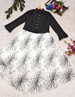Costume de mariage élégant pour femmes de créateur jupe en soie imprimée longue et robe Salwar pour la fête
