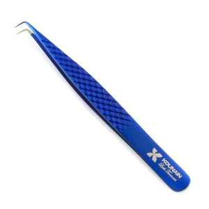 Pinzas de extensión de pestañas profesionales KOUNAIN, agarre perfecto, pestañas de 0,03mm, colores de Plasma de 90 grados, puntas de fibra Nano - Product Image 1