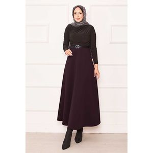 Falda de satén casual de verano Mevlana para buceo, con decoración bordada, color borgoña, transpirable, cómoda, con tejido de punto de elastano. - Product Image 1