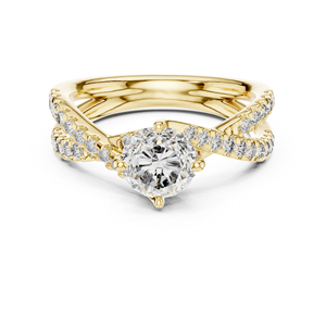 Anillo de Oro Amarillo de 14K con Diamante Cultivado en Laboratorio para Mujer |   Compromiso y Boda |   Joyas Chapadas en Oro para Uso Diario |   Diamante Cultivado Nuevo - Product Image 1