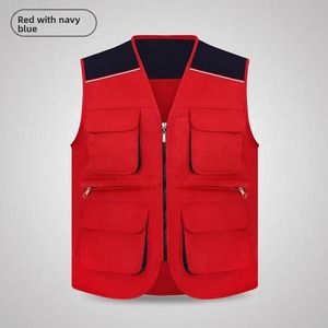 Gilet en toile décontracté pour homme, grande taille, imperméable, ample, vêtements de travail, logo imprimé, texte, événement public, publicité, veste crochetée - Product Image 6