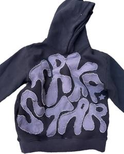 Écusson de LOGO personnalisé brodé en éponge française délavée brodée au soleil surdimensionnée en coton imprimé pull-over sweat-shirt - Product Image 3