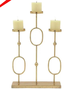 Candelabro de diseño de acero inoxidable con acabado dorado de alta calidad para hoteles, restaurantes y bares - Product Image 4