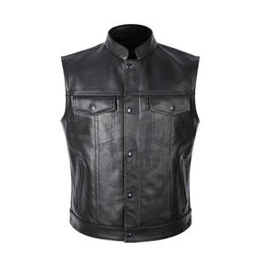 Chaleco de cuero sin mangas para otoño e invierno, Chaleco de cuero de la mejor calidad, Chaleco de cuero genuino transpirable - Product Image 1