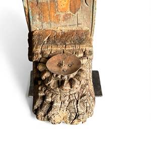 Corbeille murale en bois vintage indien, sculptée à la main, décoration architecturale, style rustique antique, intérieur de maison, assortiment, 1 conteneur - Product Image 4