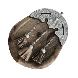 Sporran écossais en fourrure de lapin, logo personnalisé, usage quotidien, cuir, disponible pour tous les instruments de musique - Product Image 3