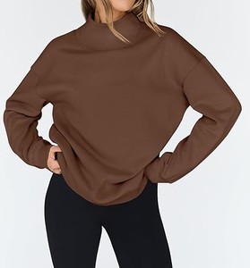 Moda mujer pulóver sudadera moda cuello alto diseño sudadera estilo cálido y cómodo - Product Image 5