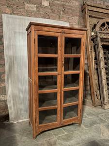 Armoire de cuisine en bois massif bleu élégante de taille moyenne, style moderne antique, luxe classique vintage - Product Image 2