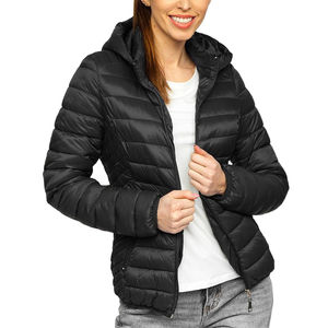 Veste matelassée imperméable de couleur noire unie, dernière mode 2025, vêtements d'hiver, manches longues, maintien au chaud, taille plus, respirante - Product Image 6