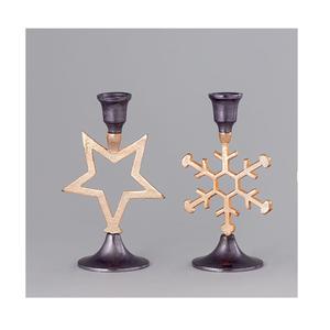 Bougeoir décoratif de maison de luxe candélabre couleur noir et or fini dessus de table bougies support votif pour décoratif - Product Image 2