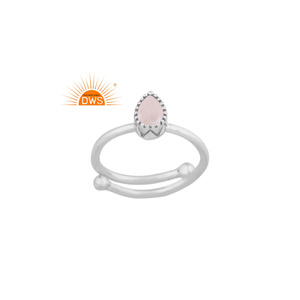Meilleure vente de bague empilable en argent sterling fin avec pierre naturelle de lune arc-en-ciel fabricant de bijoux personnalisés - Product Image 1