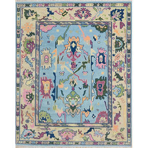 Tapis turc de style noué à la main en laine Oushak de haute qualité, taille personnalisée, couleur unie, antidérapant, lavable, à poils courts, pour le sol de la maison - Product Image 1