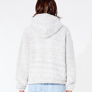 Streetwear femmes Sherpa sweat à capuche décontracté polaire pull dames pull avec poche kangourou surdimensionné à capuche - Product Image 6